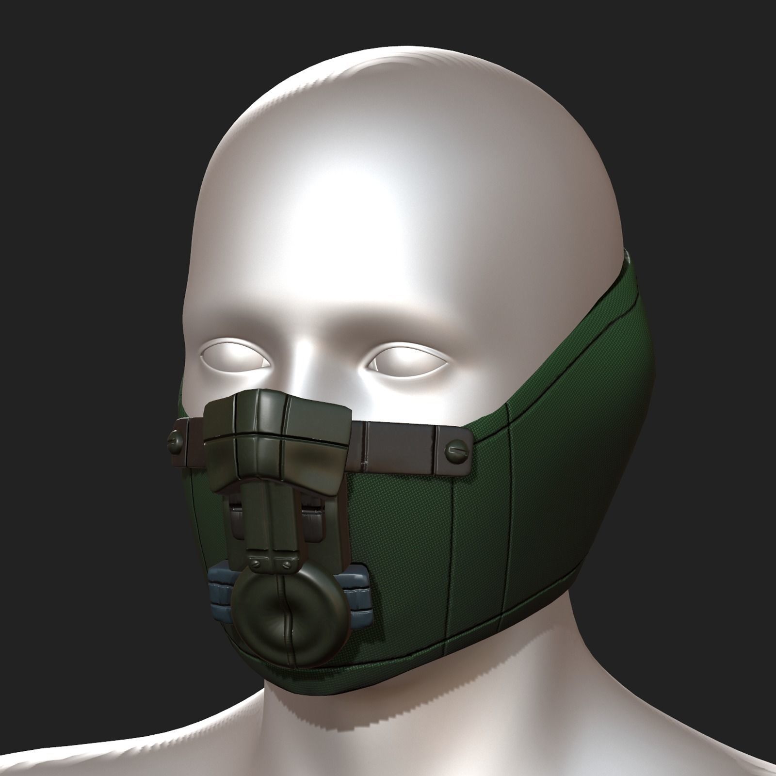 Gas mask fabric futuristic protection isolated  Low-poly 3D model_1