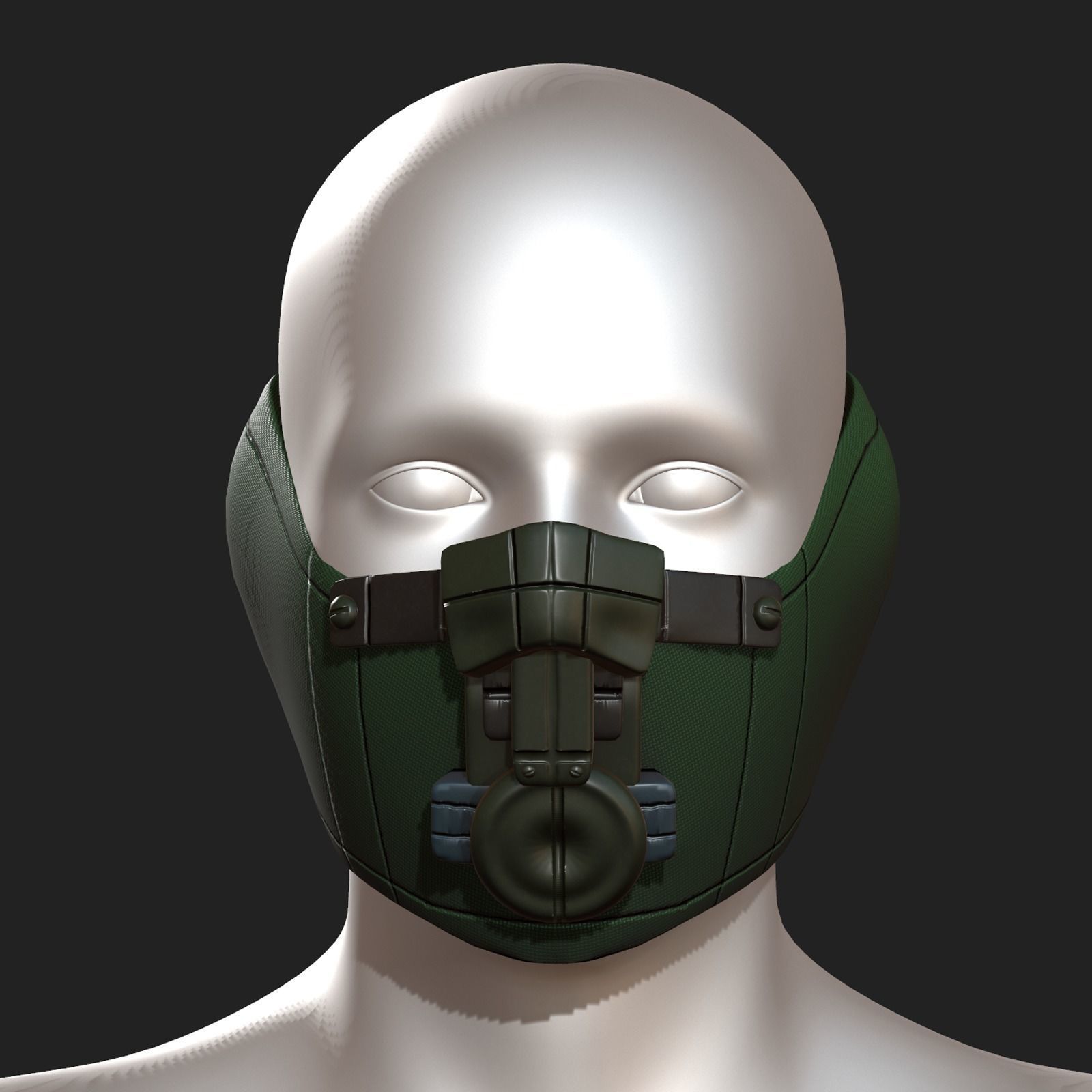 Gas mask fabric futuristic protection isolated  Low-poly 3D model_2