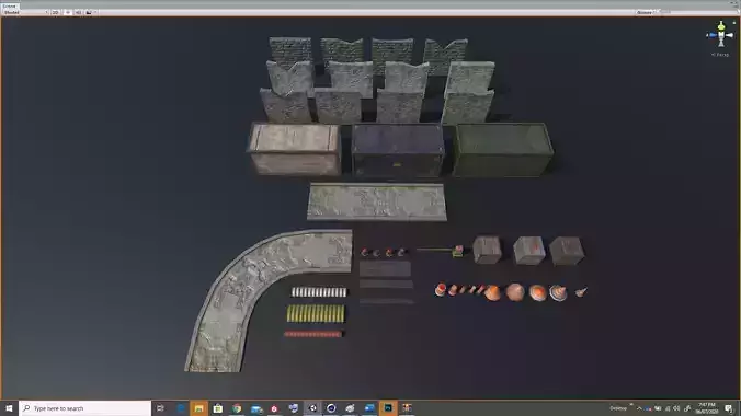 Pack of 41 Realistic PBR VR AR  Parking Game road props