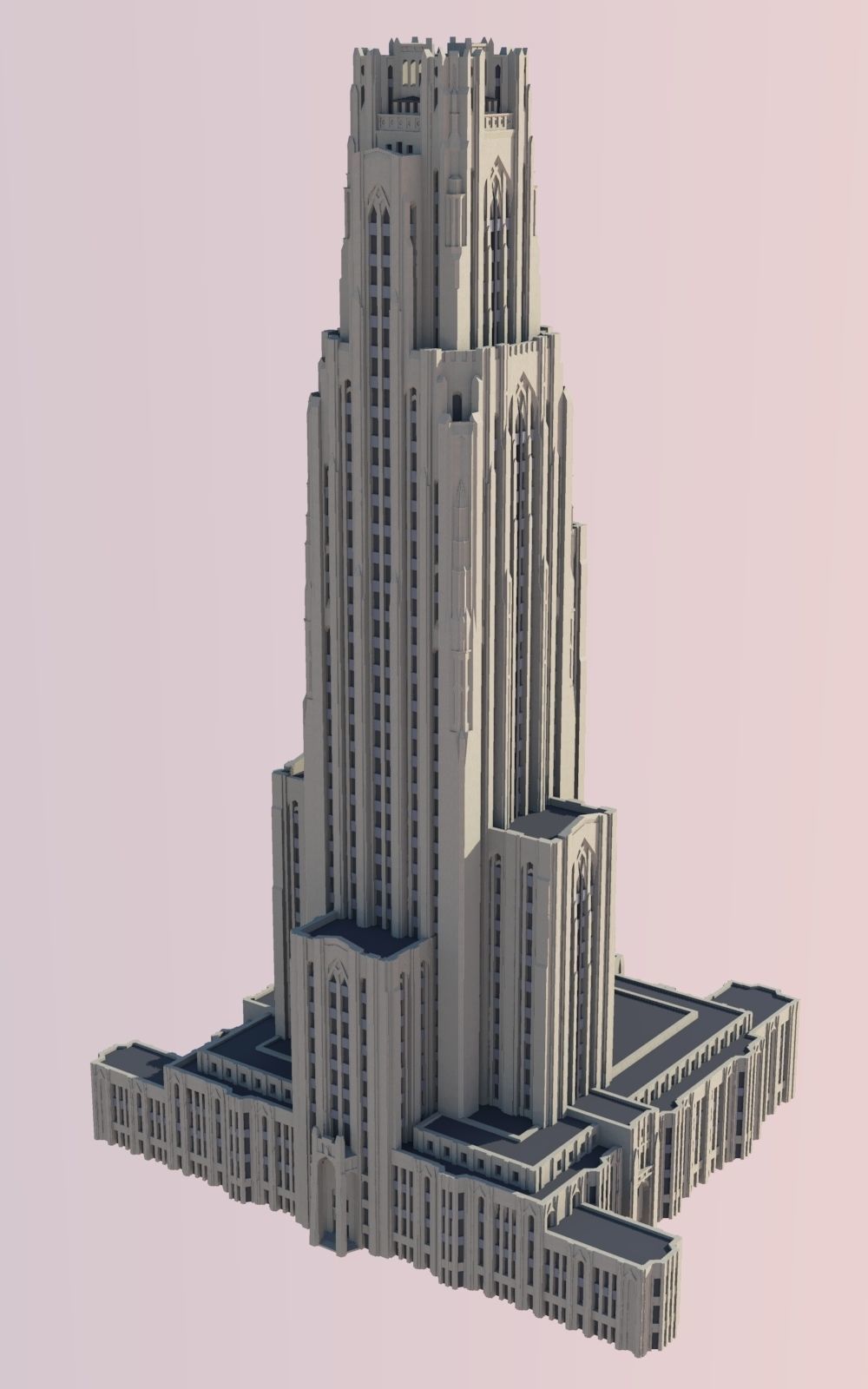 Cathedral of Learning 3D print model_2