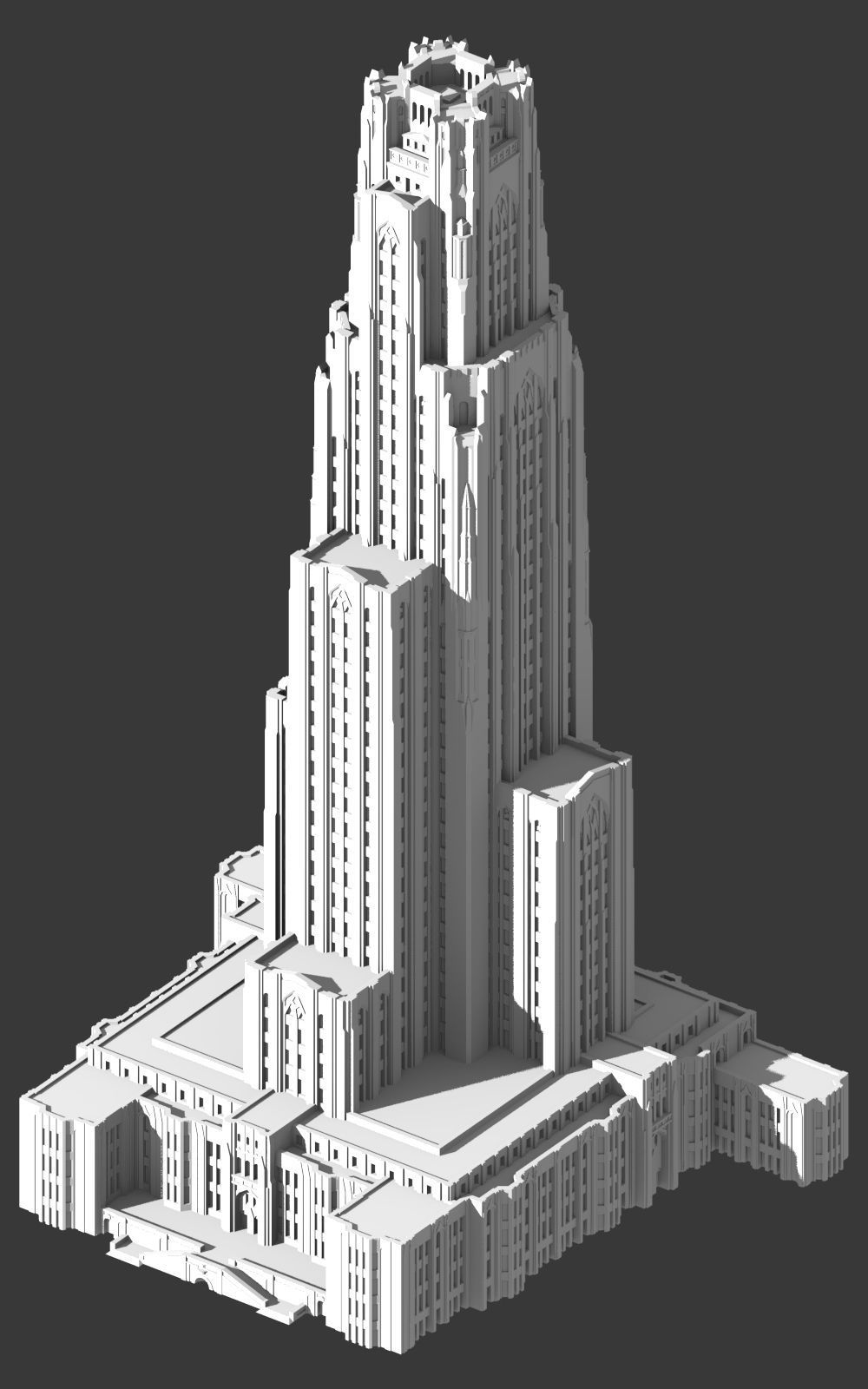 Cathedral of Learning 3D print model_5