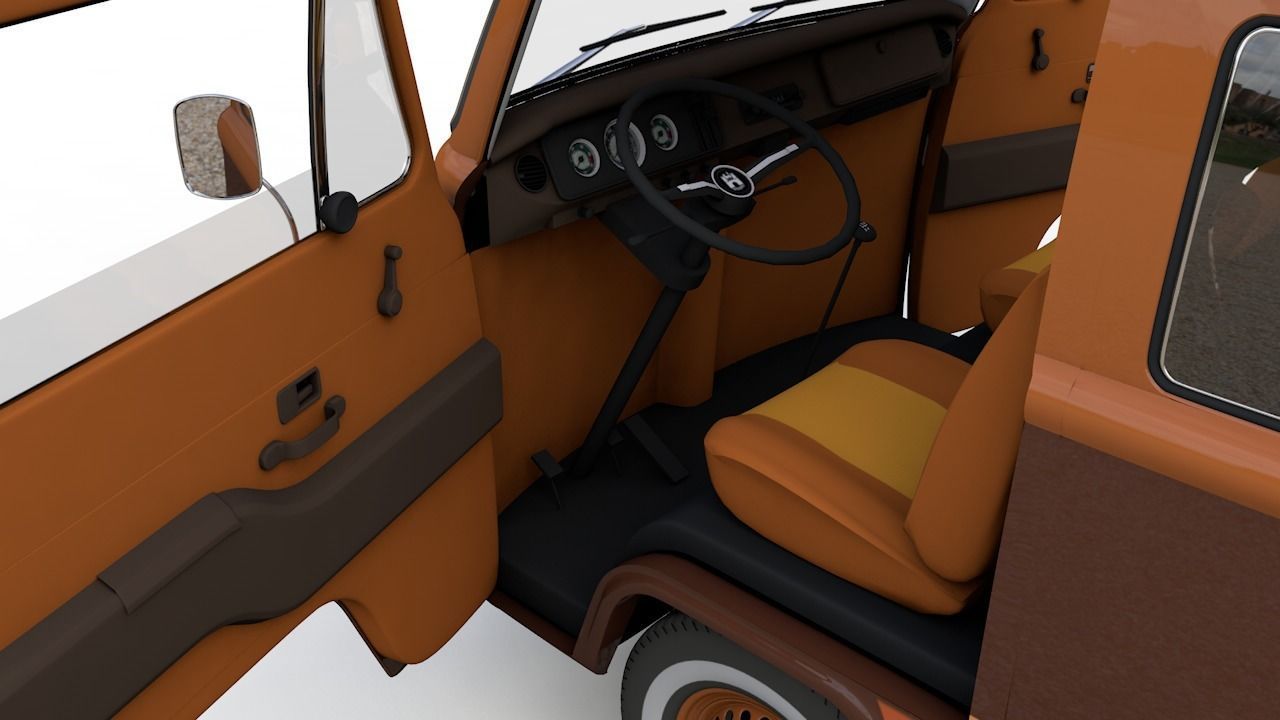 VOLKSWAGEN T2 CHAMPAGNE EDITION 1978 3D model_8
