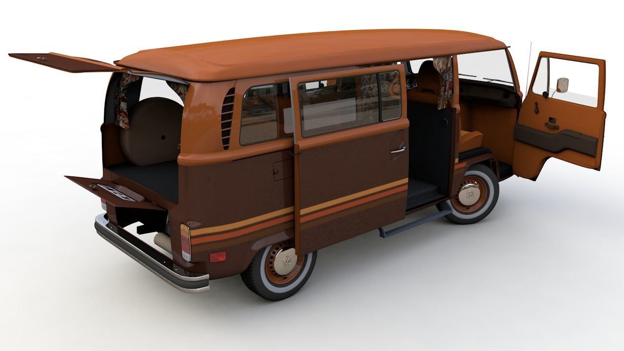 VOLKSWAGEN T2 CHAMPAGNE EDITION 1978 3D model_3