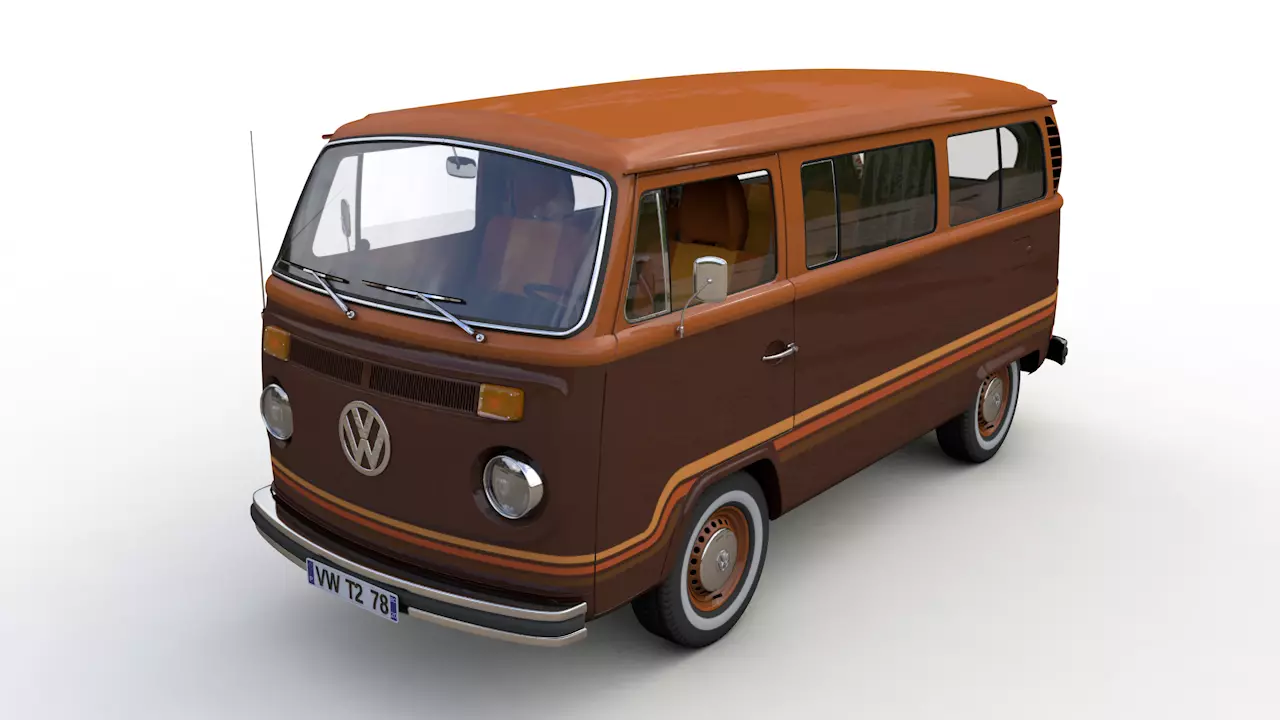 VOLKSWAGEN T2 CHAMPAGNE EDITION 1978 3D model_0