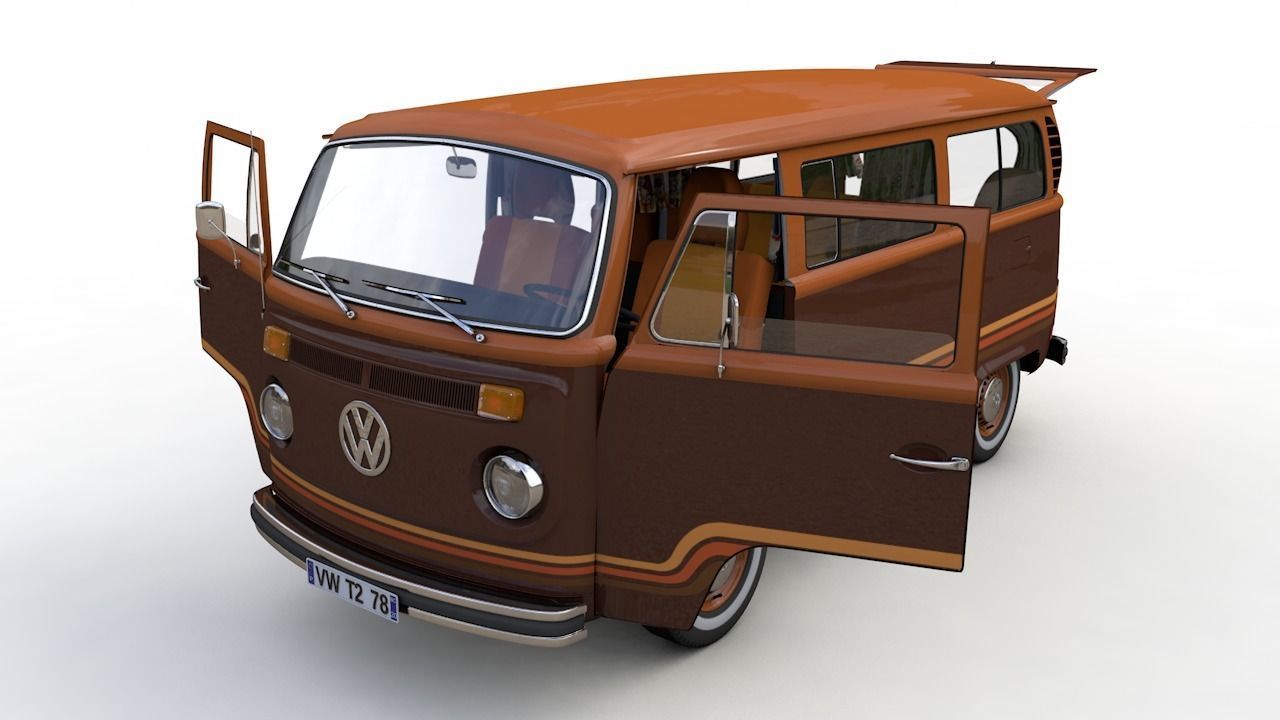 VOLKSWAGEN T2 CHAMPAGNE EDITION 1978 3D model_1