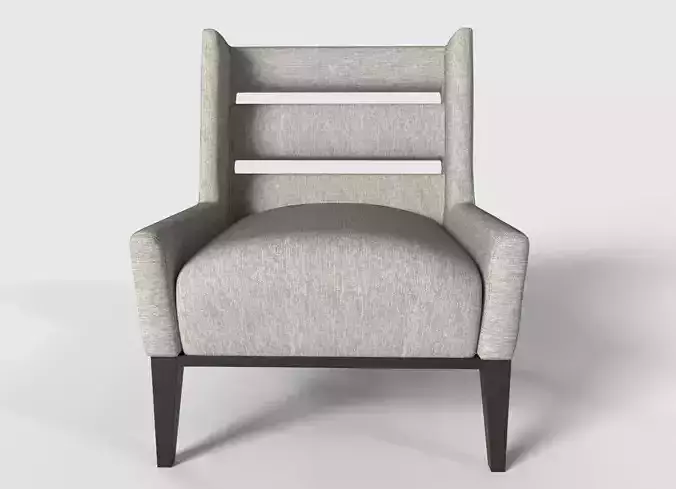 Upholstery chair with wood finish Low-poly 3D model