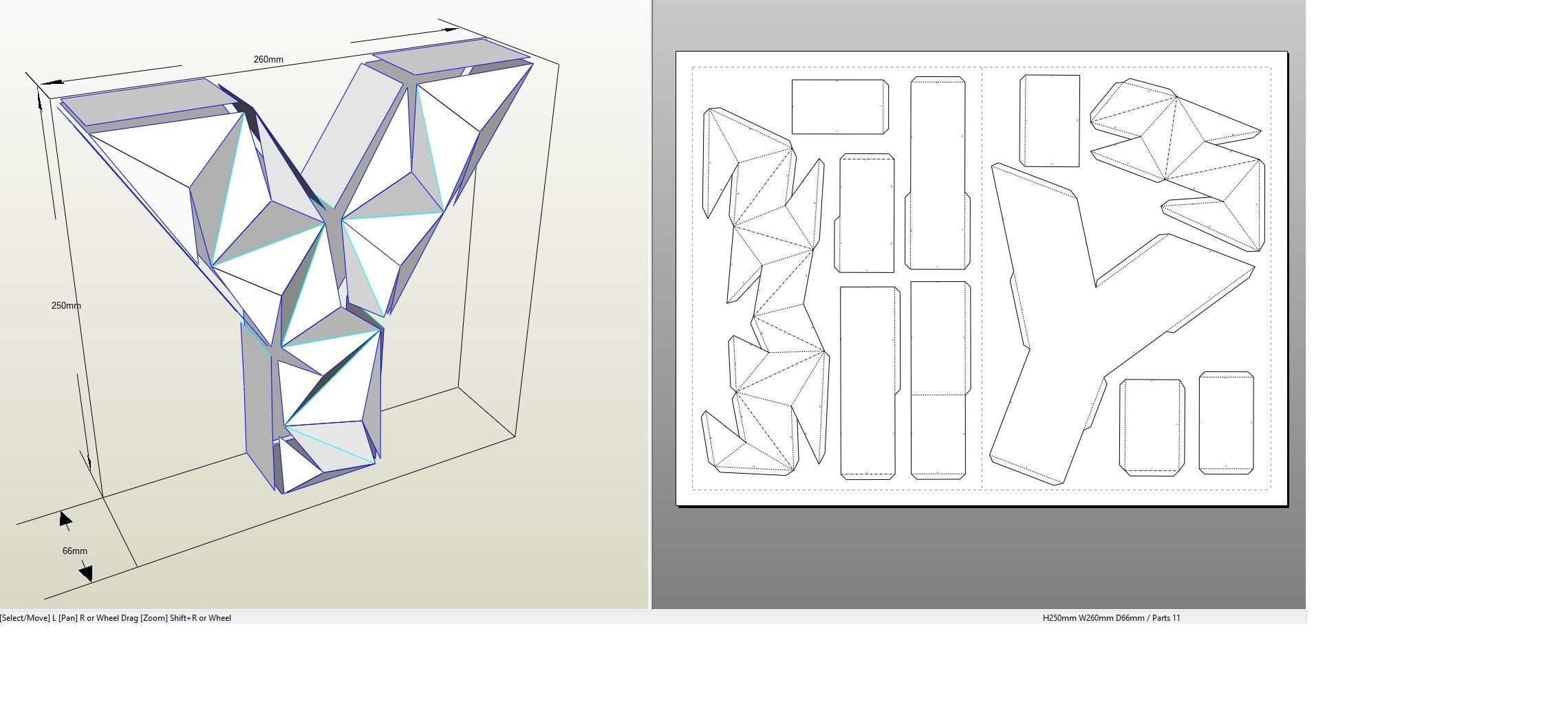 Lowpoly letter Y 3D print model_1