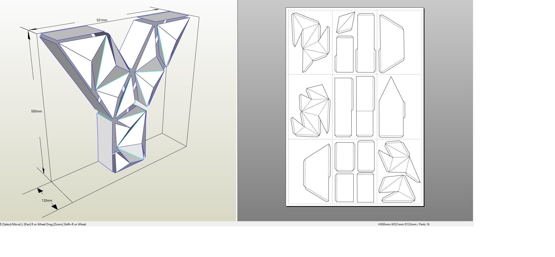 Lowpoly letter Y 3D print model_2