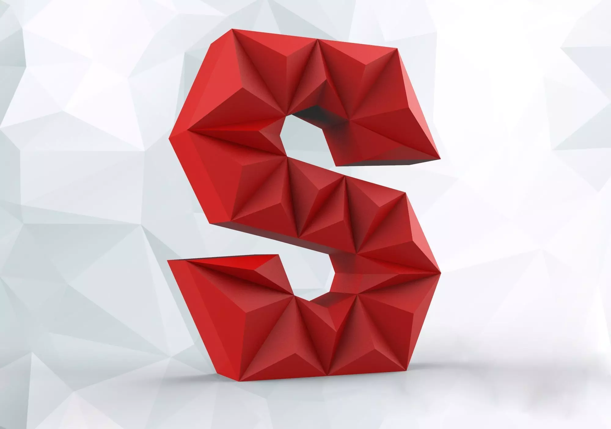Lowpoly letter S 3D print model