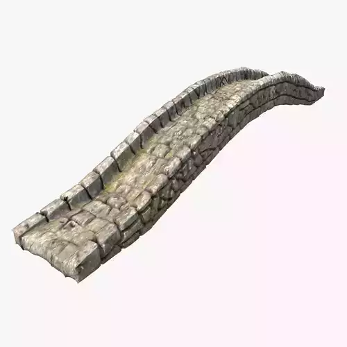 Low poly detailed stone bridge Low-poly 3D model