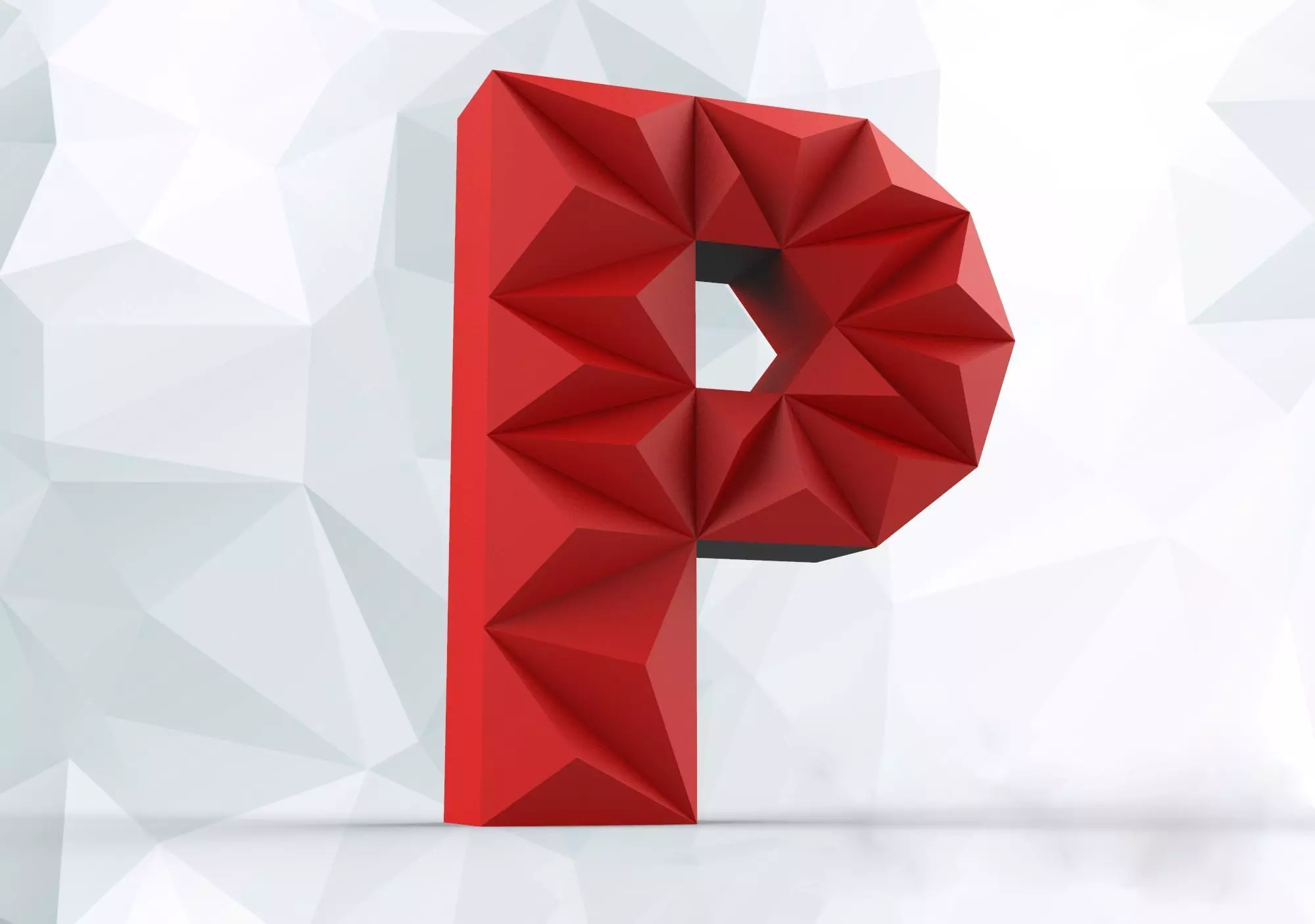 Lowpoly letter P 3D print model