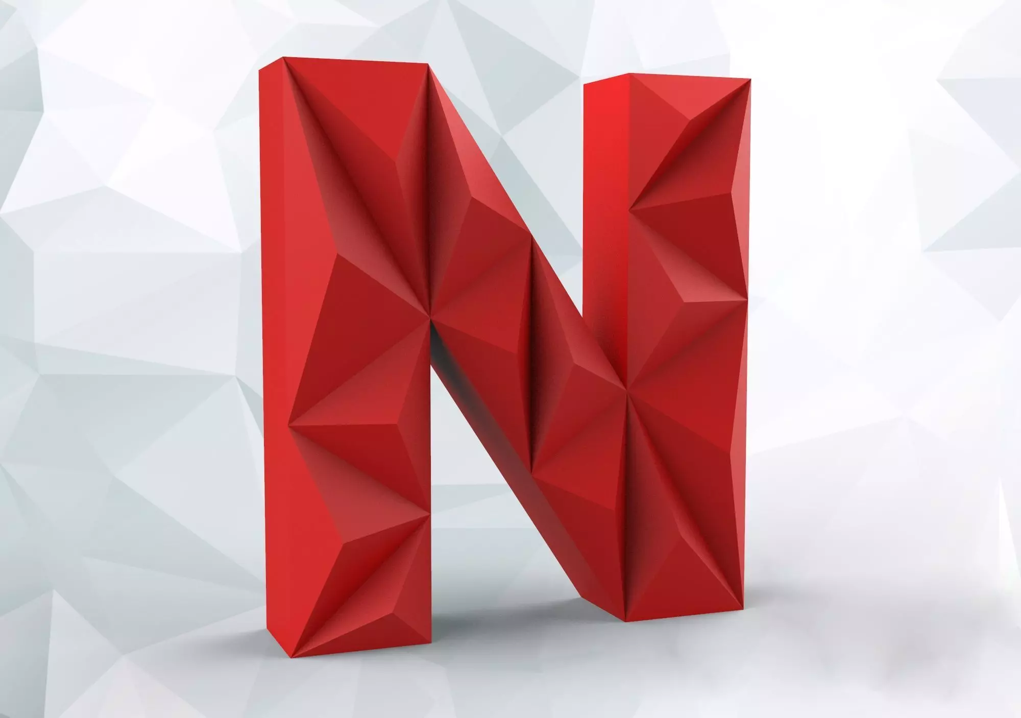 lowpoly letter N 3D print model