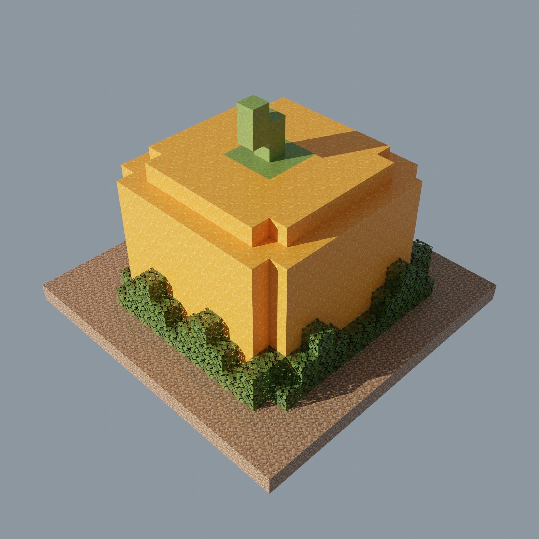 Pumpkin house minecraft Free low-poly 3D model_2