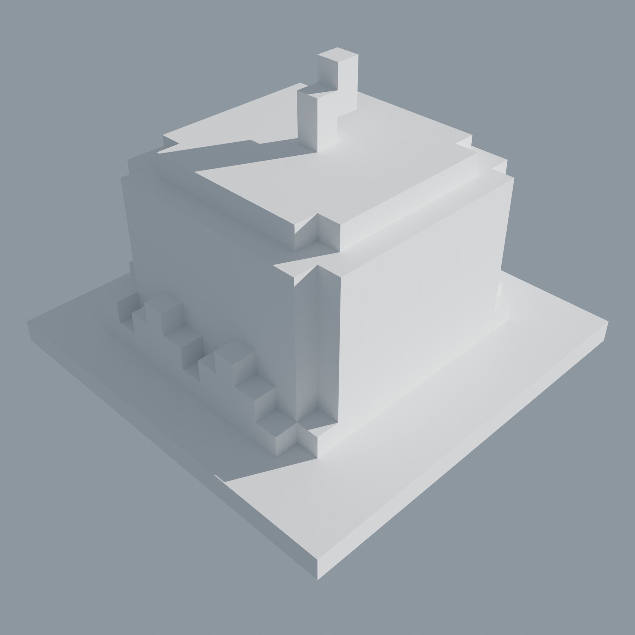 Pumpkin house minecraft Free low-poly 3D model_5