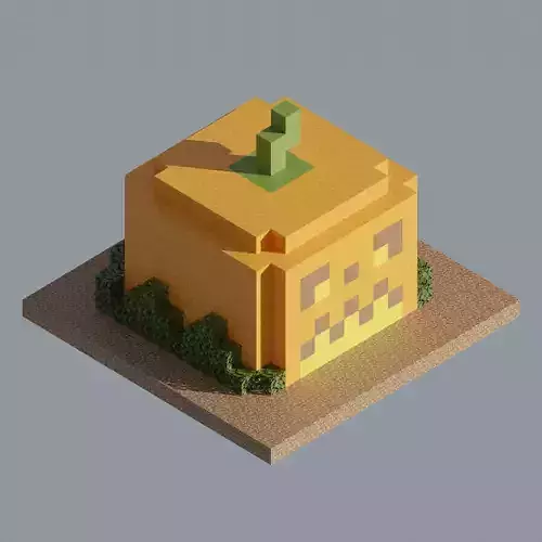 Pumpkin house minecraft Free low-poly 3D model