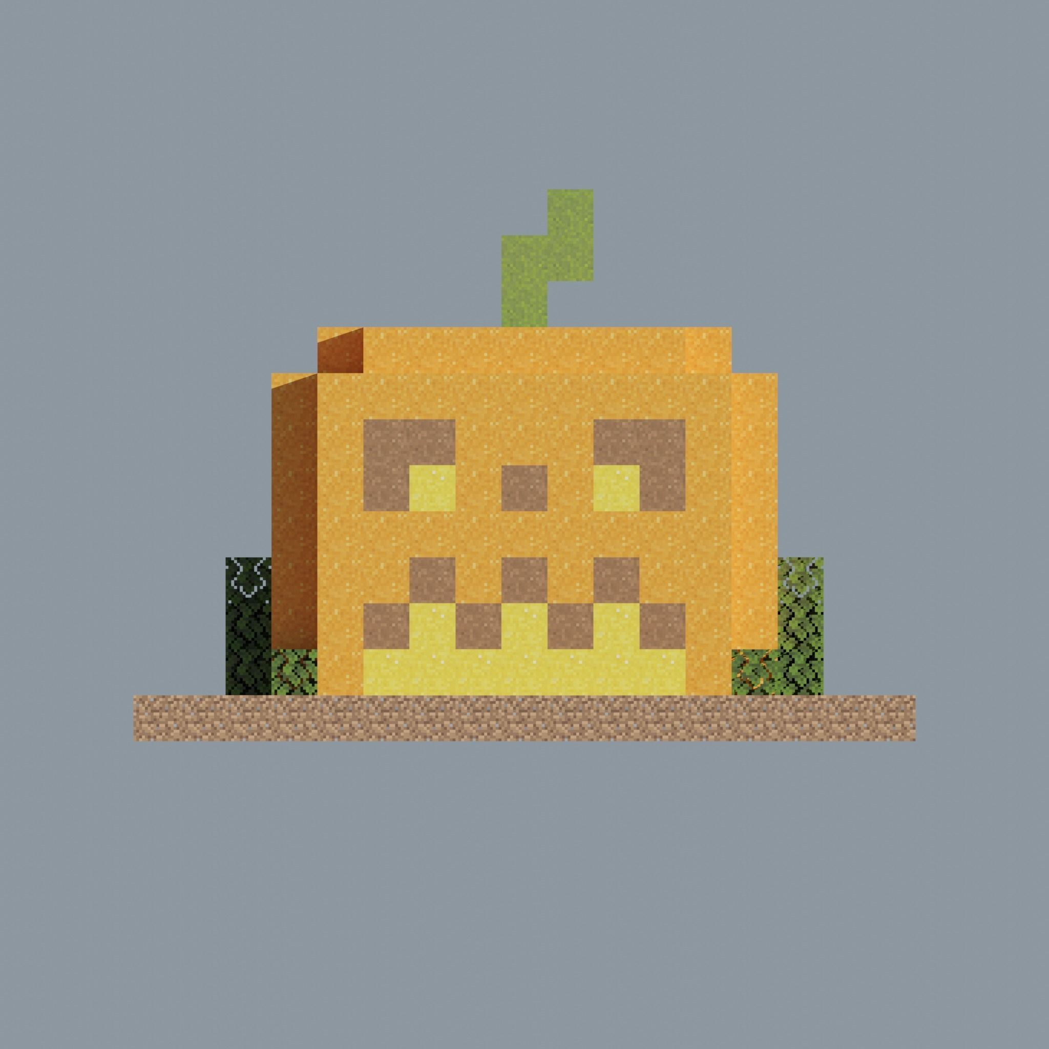 Pumpkin house minecraft Free low-poly 3D model_3