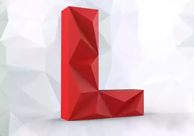Lowpoly letter L 3D print model