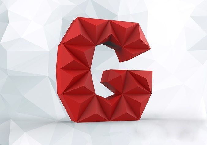 Lowpoly letter G 3D print model