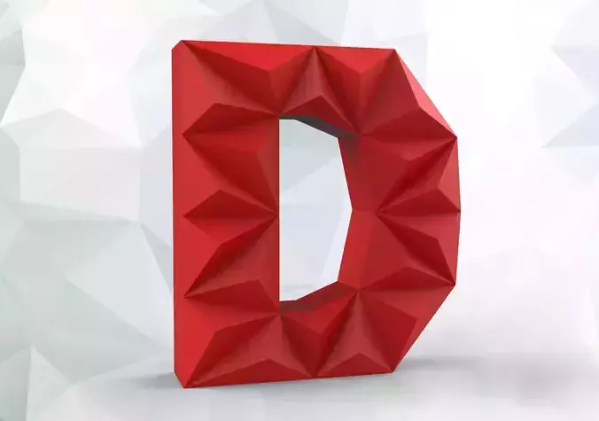 Lowpoly letter D 3D print model
