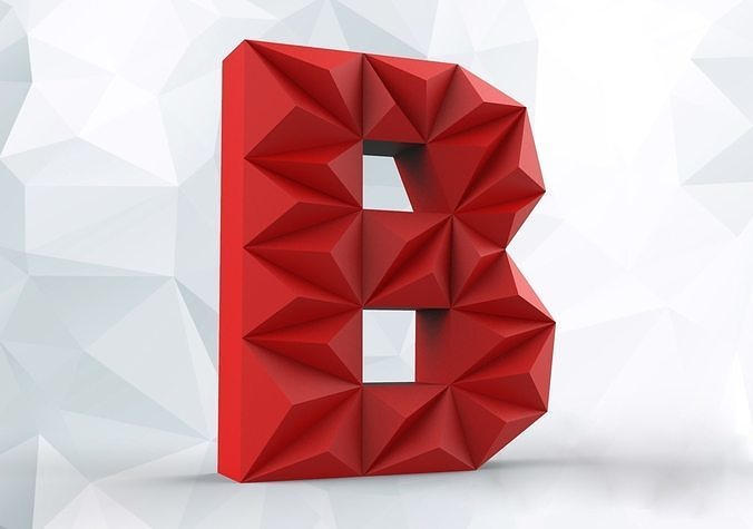 Lowpoly letter B 3D print model