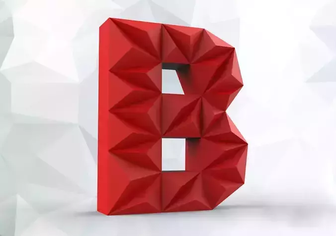 Lowpoly letter B 3D print model