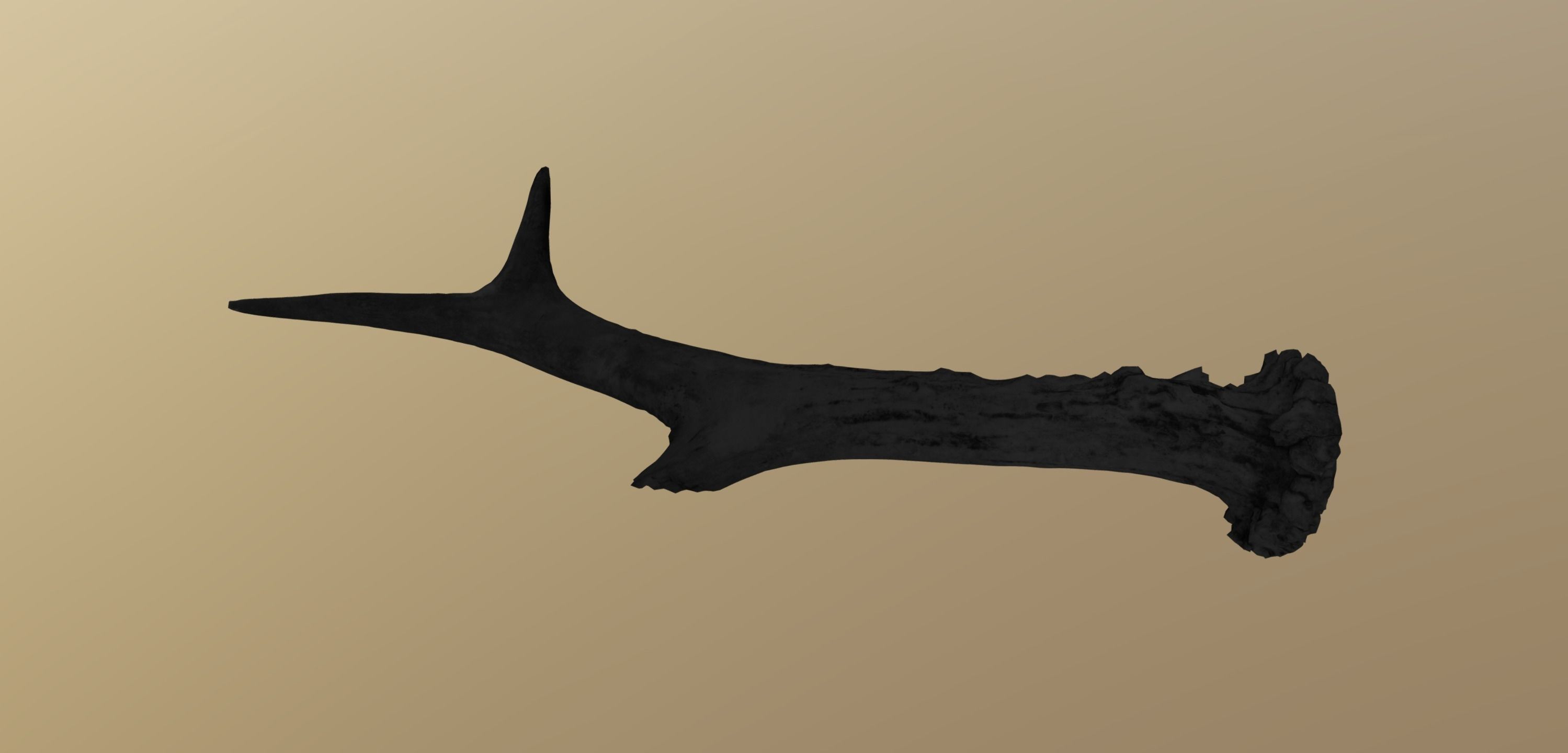 Wild and used deer antler Low-poly 3D model_7