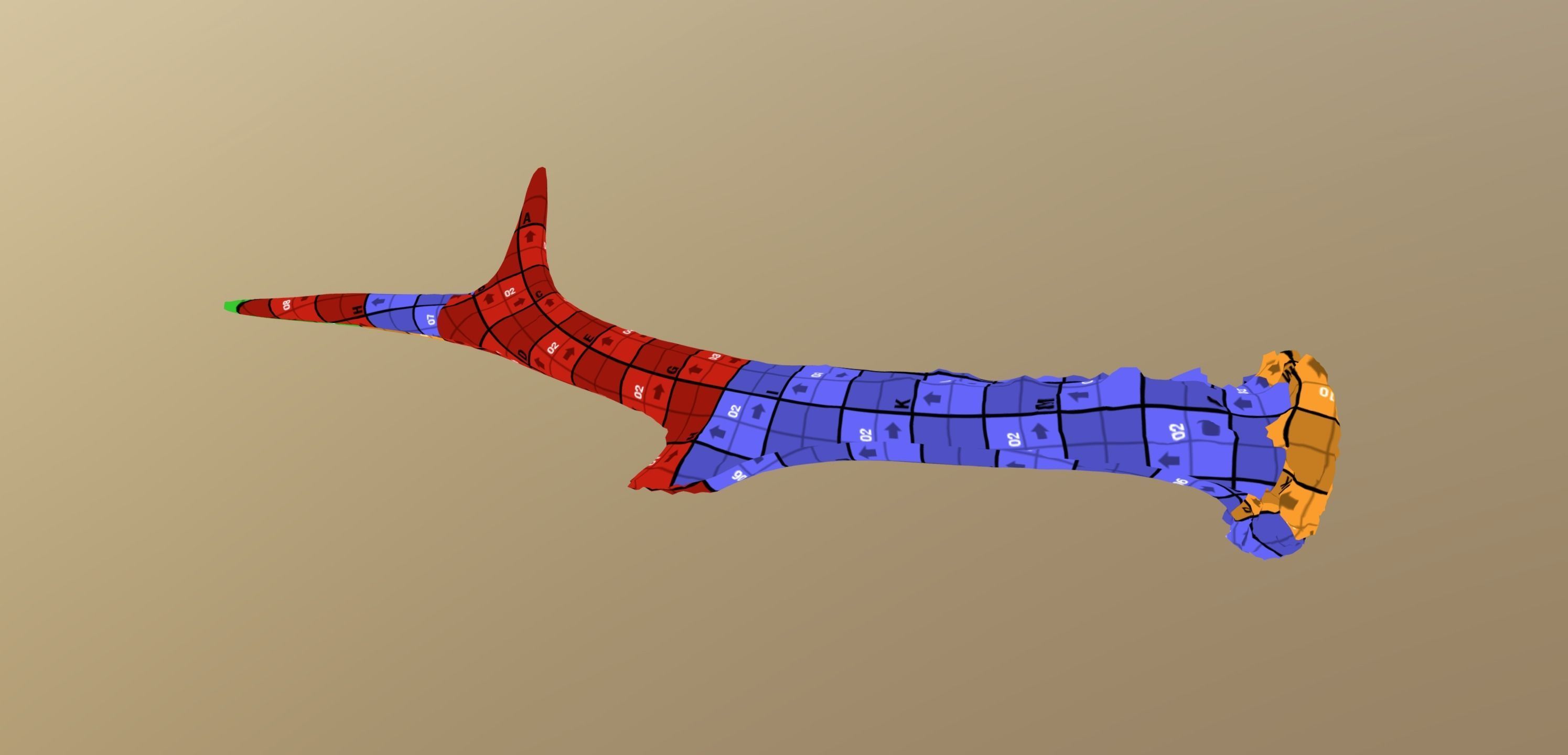 Wild and used deer antler Low-poly 3D model_9