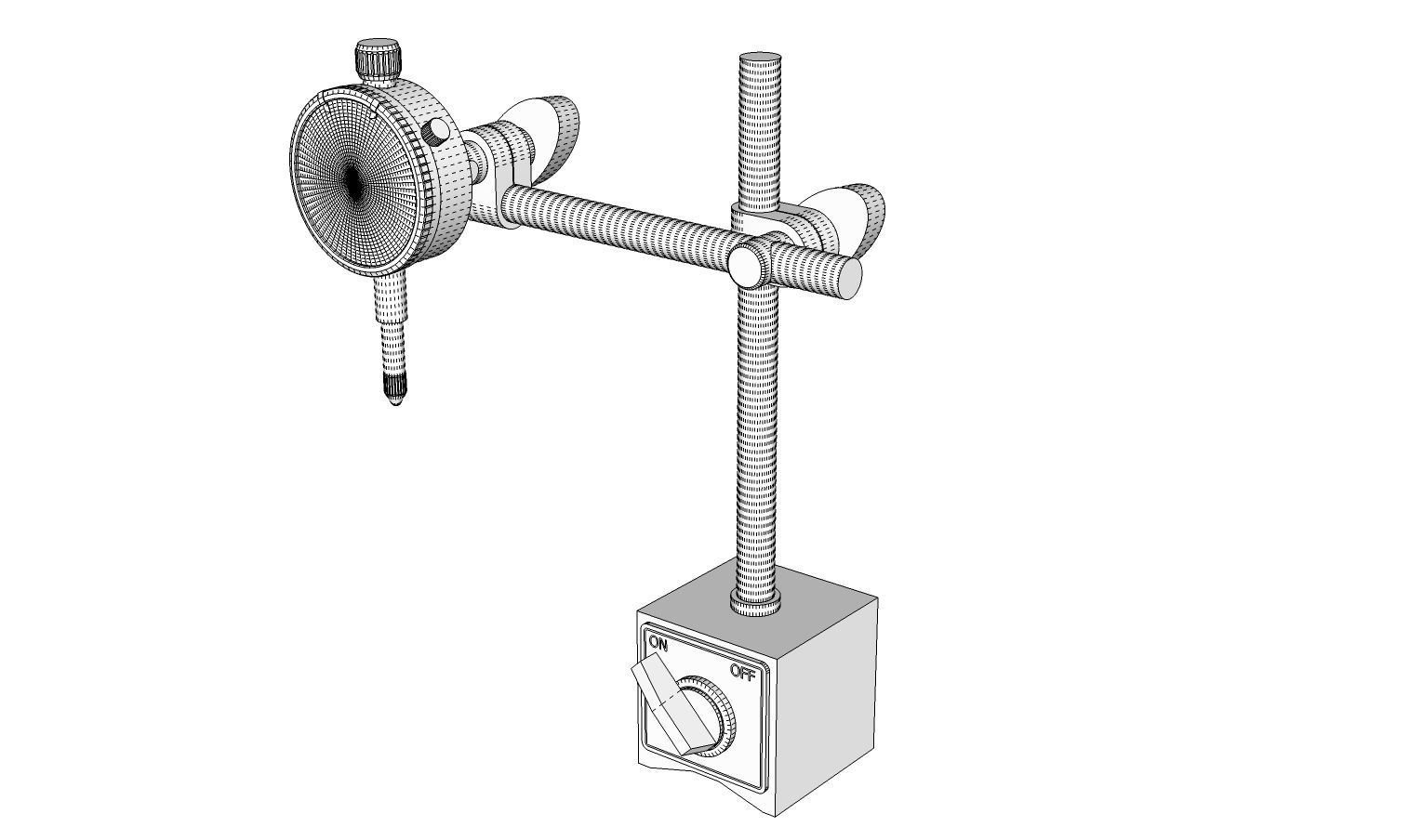 Dial Indicator With Magnetic Base 3D model_16