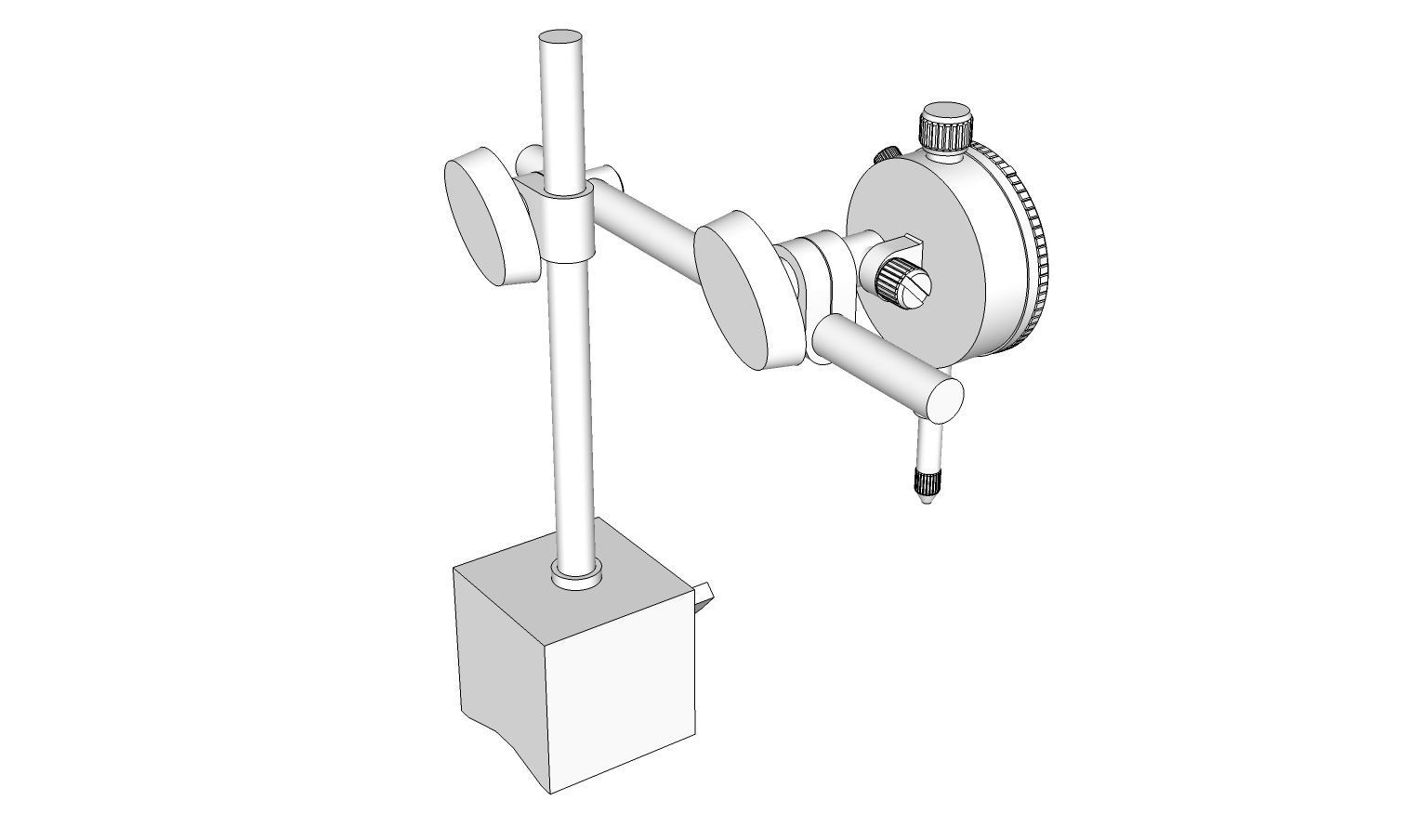 Dial Indicator With Magnetic Base 3D model_17