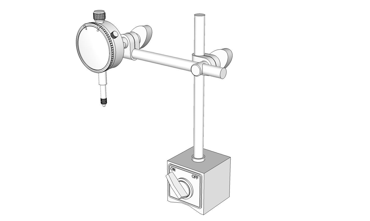 Dial Indicator With Magnetic Base 3D model_15
