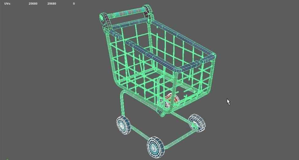 Supermarket cart 3D model_3