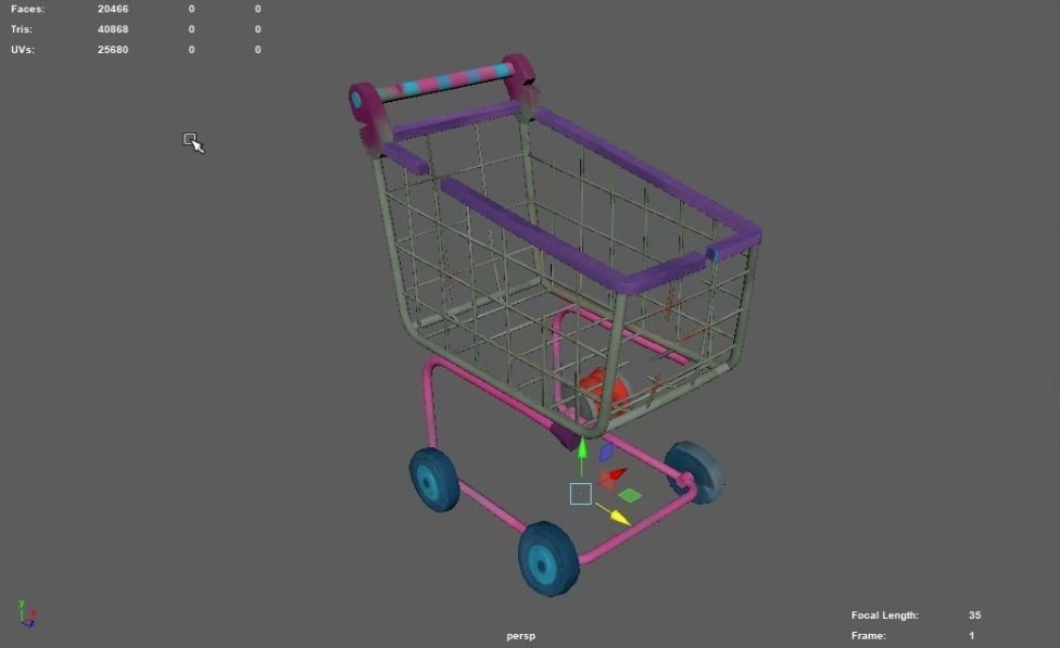 Supermarket cart 3D model_2