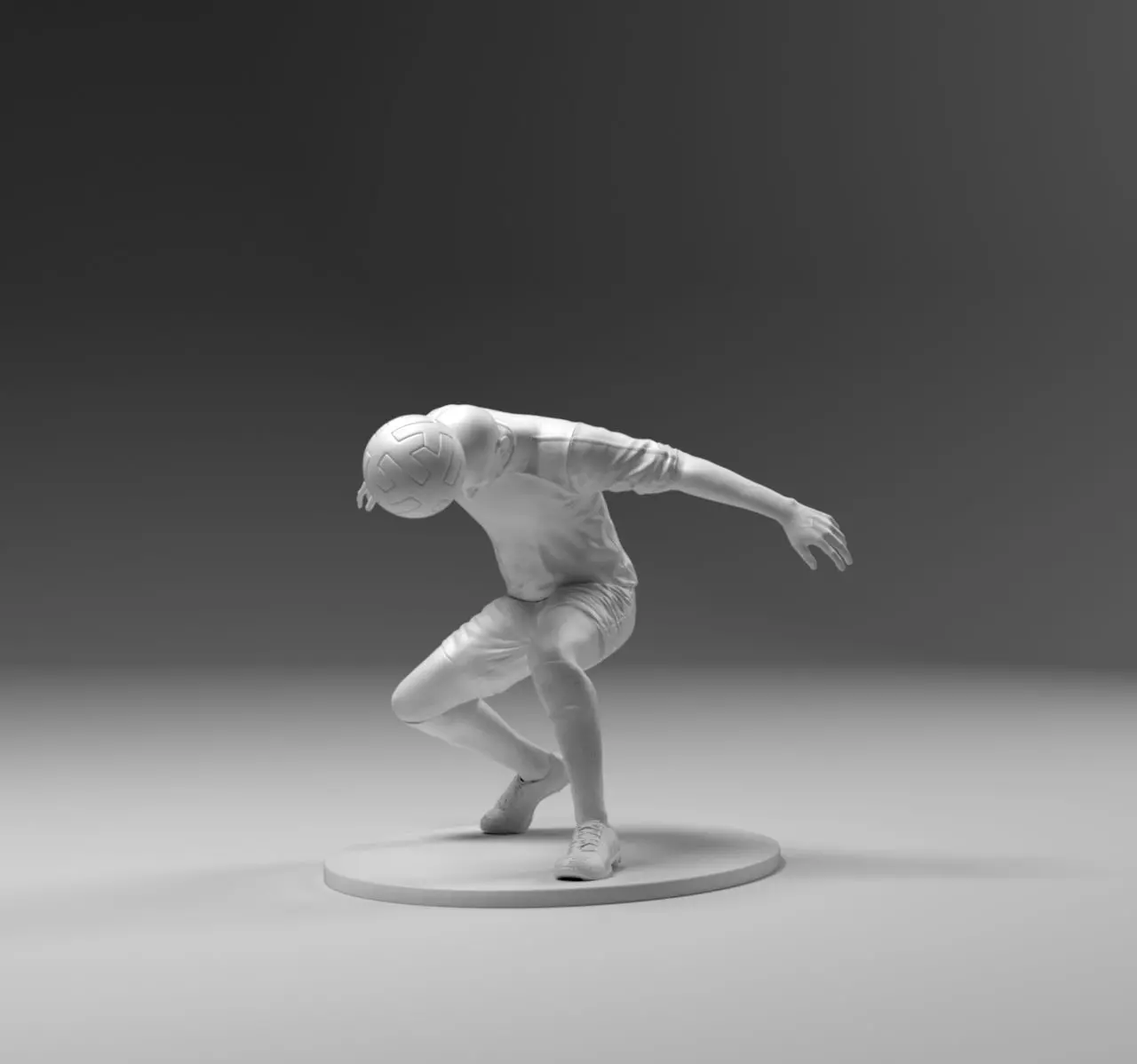Footballer 03 Headstrike 01 Stl 3D print model_0
