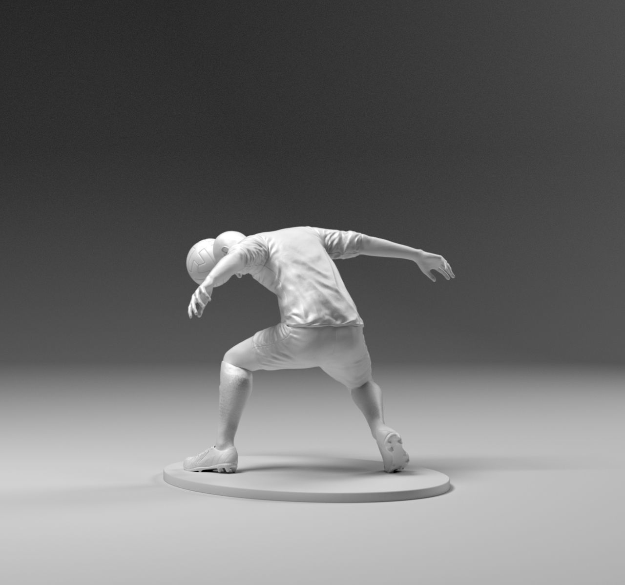 Footballer 03 Headstrike 01 Stl 3D print model_6