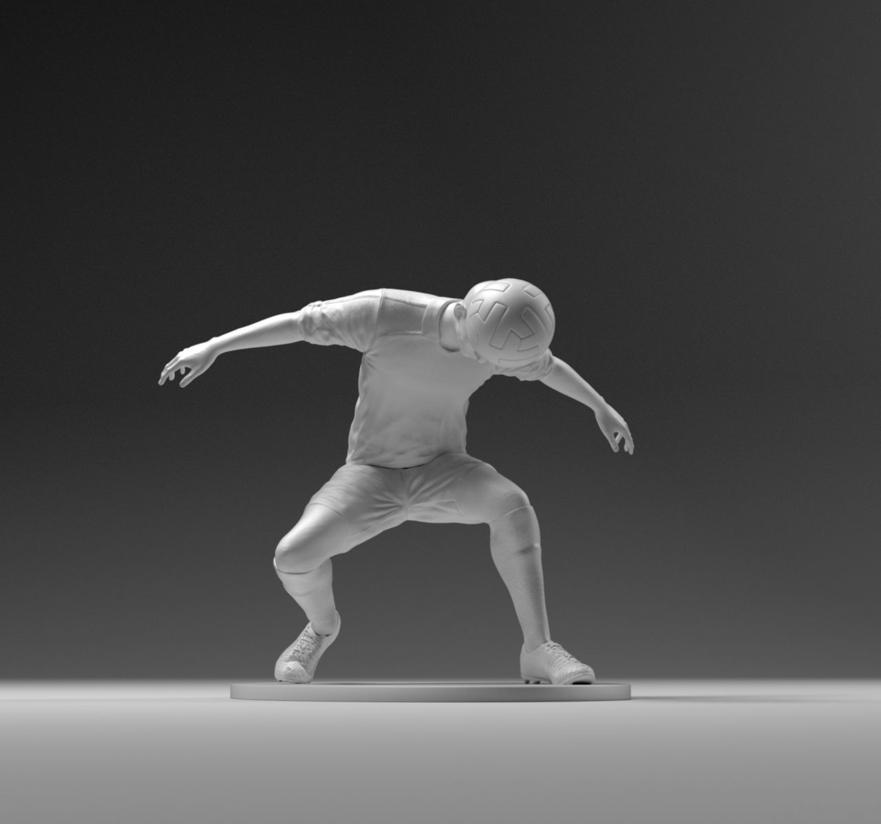 Footballer 03 Headstrike 01 Stl 3D print model_19