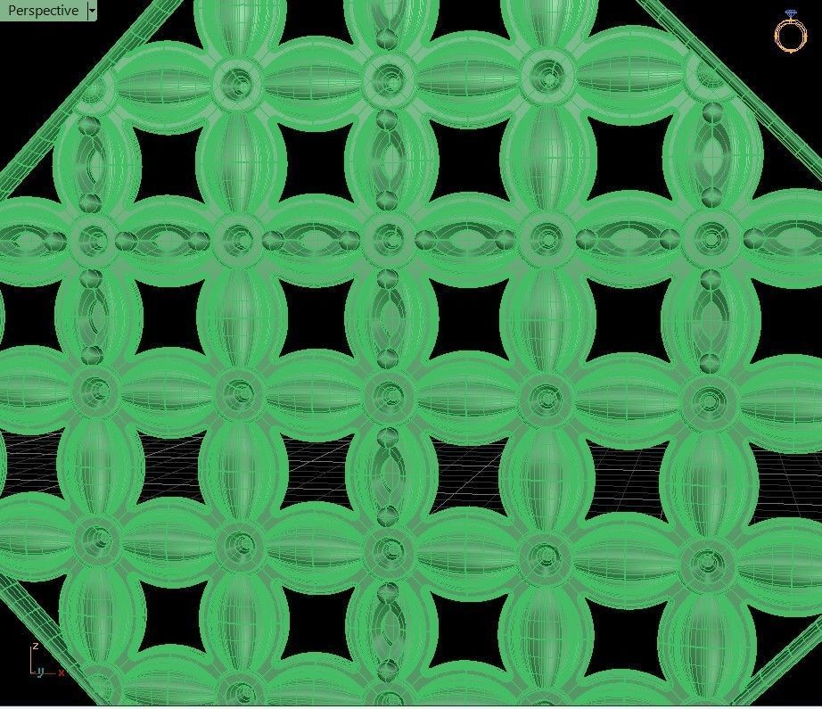 Pendant Flower Cross Panel  3D print model_28