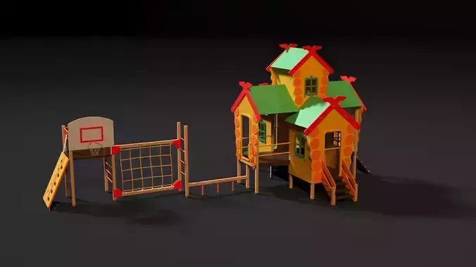 Childrens game complex Russian hut