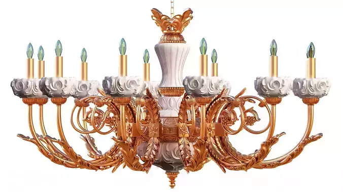 Classic Chandelier SW Low-poly 3D model