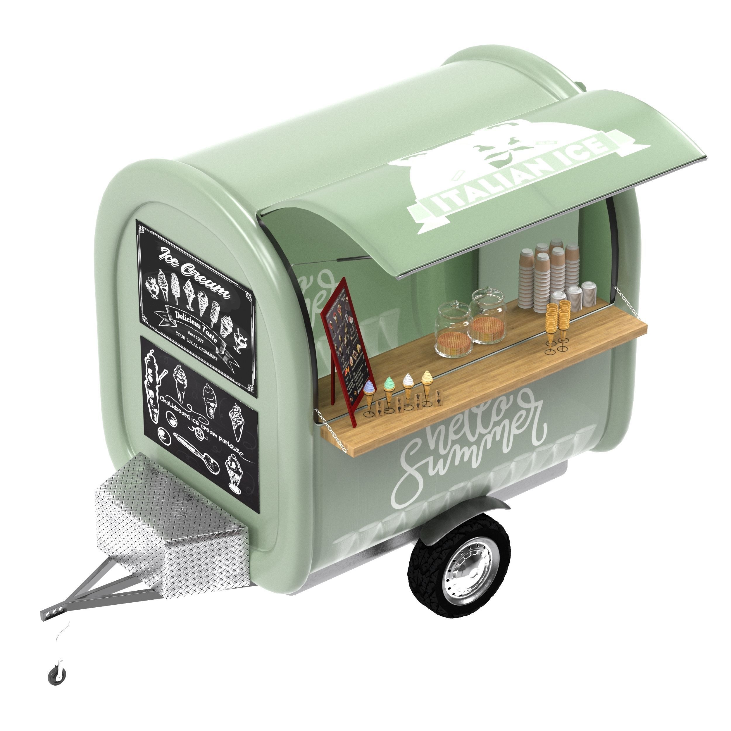 Ice cream truck 3D model_10