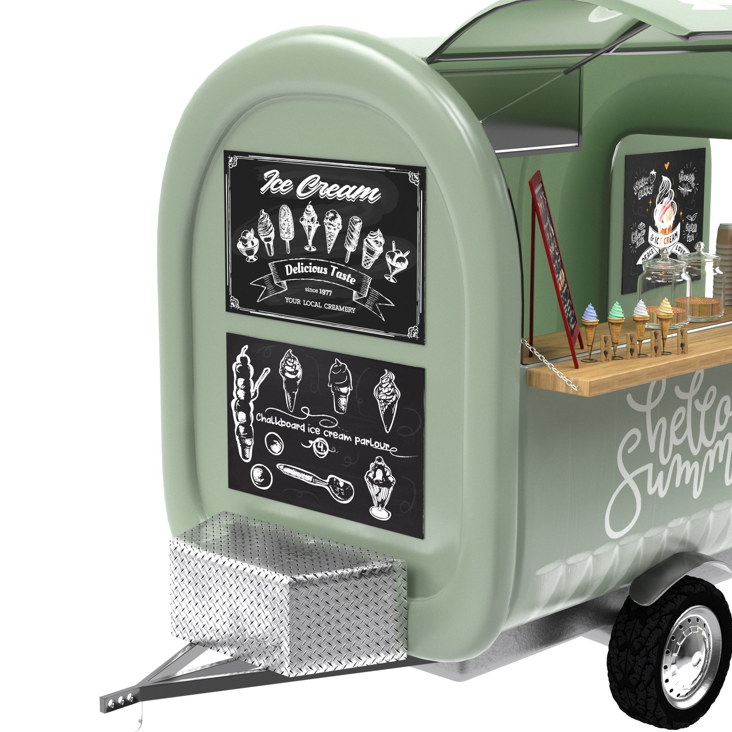 Ice cream truck 3D model_12