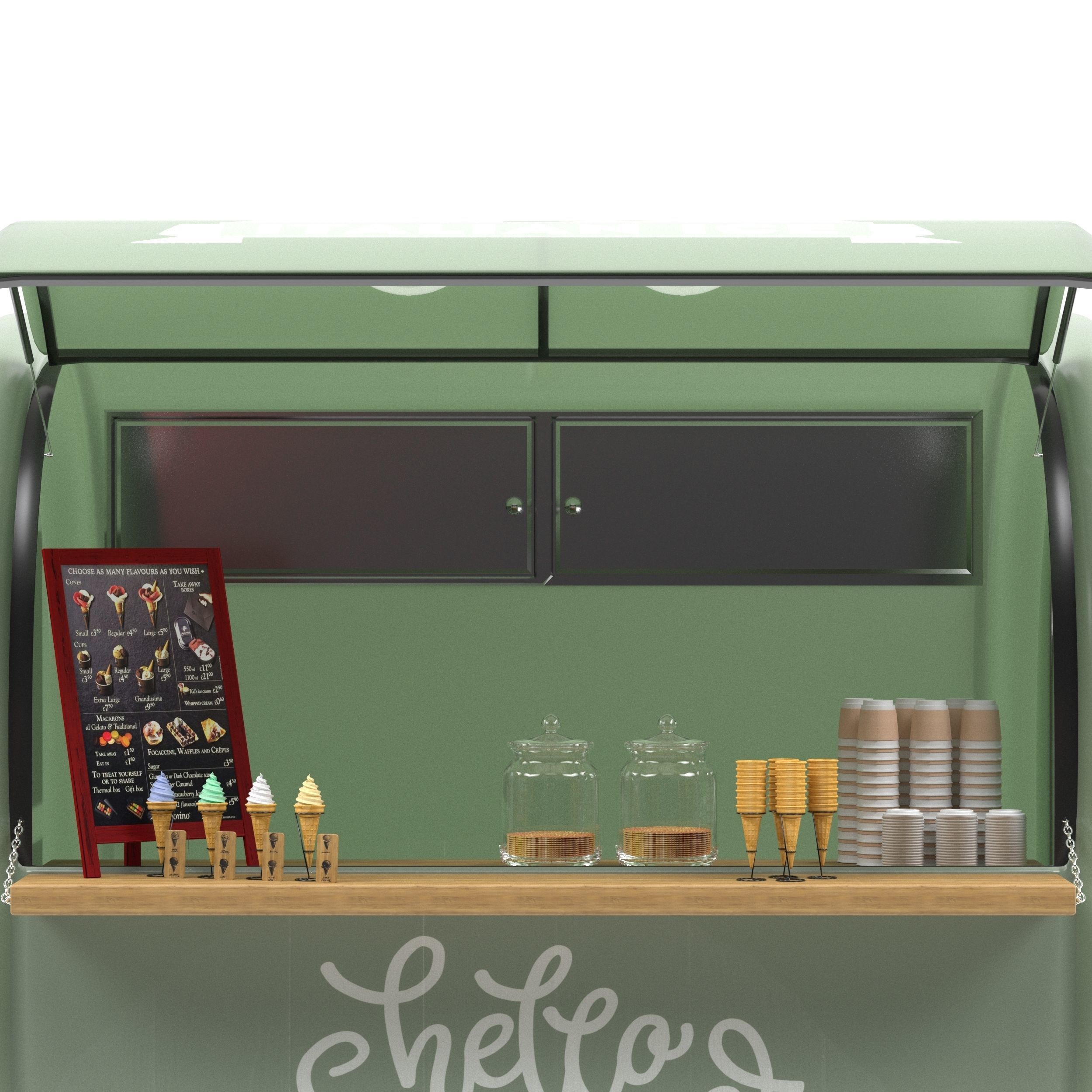 Ice cream truck 3D model_9