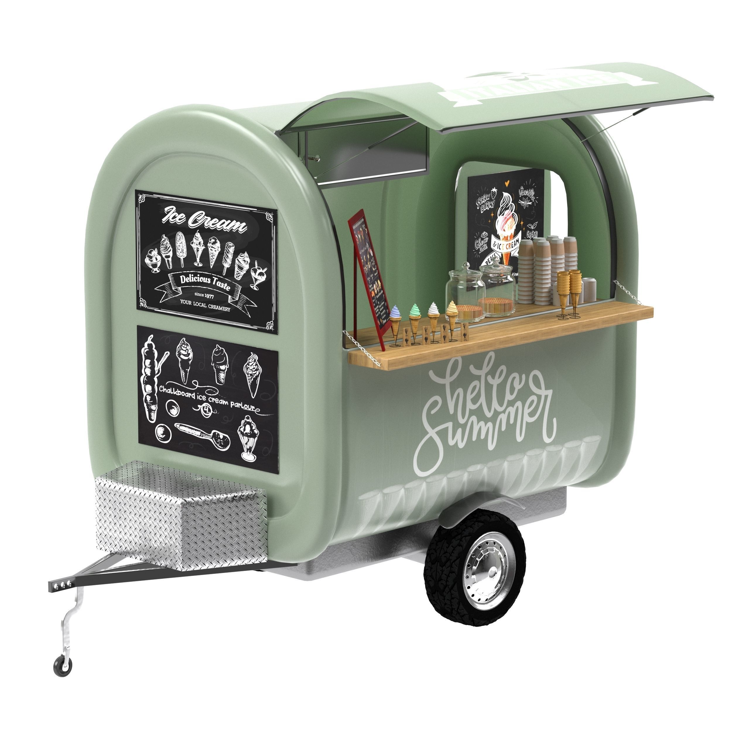 Ice cream truck 3D model_11