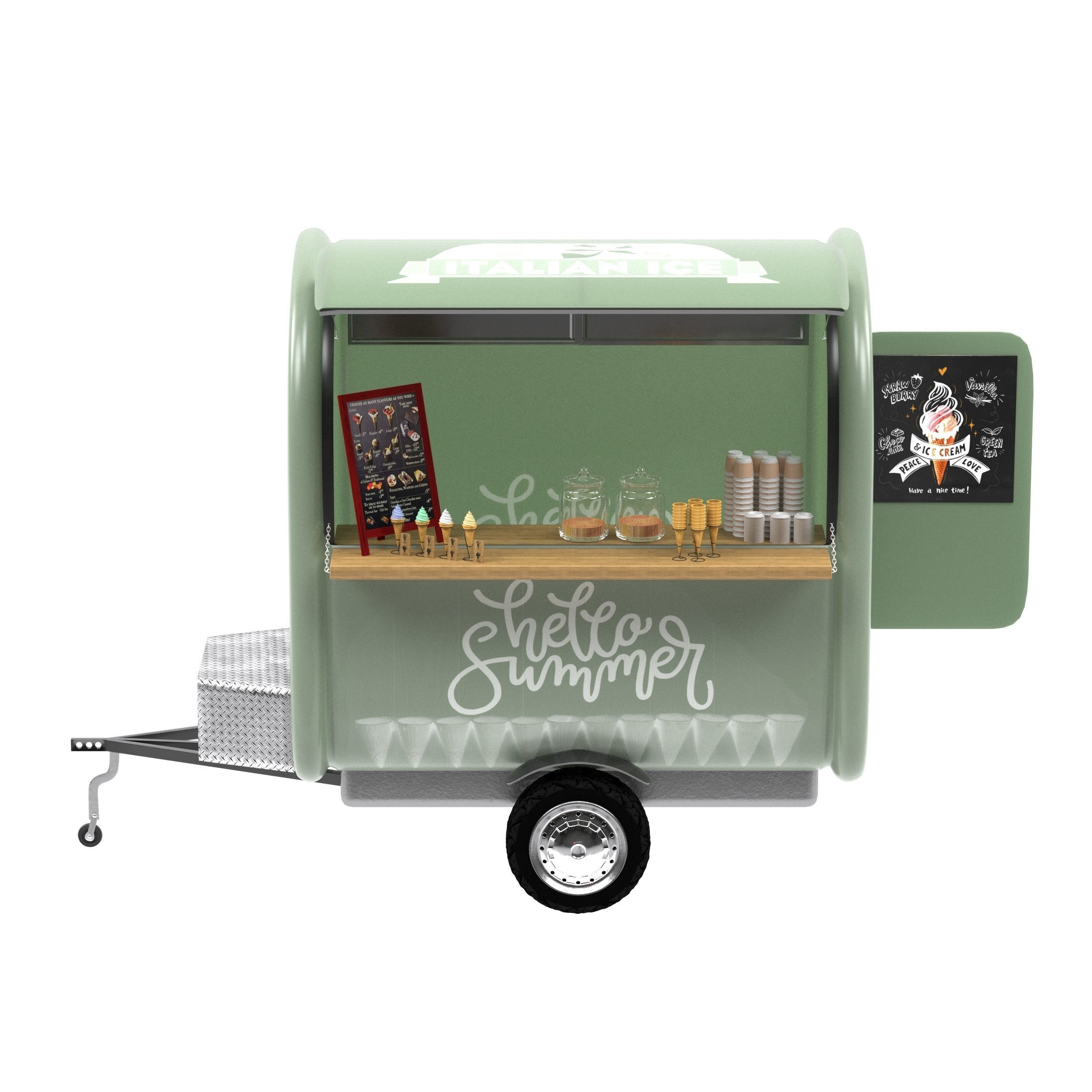 Ice cream truck 3D model_2