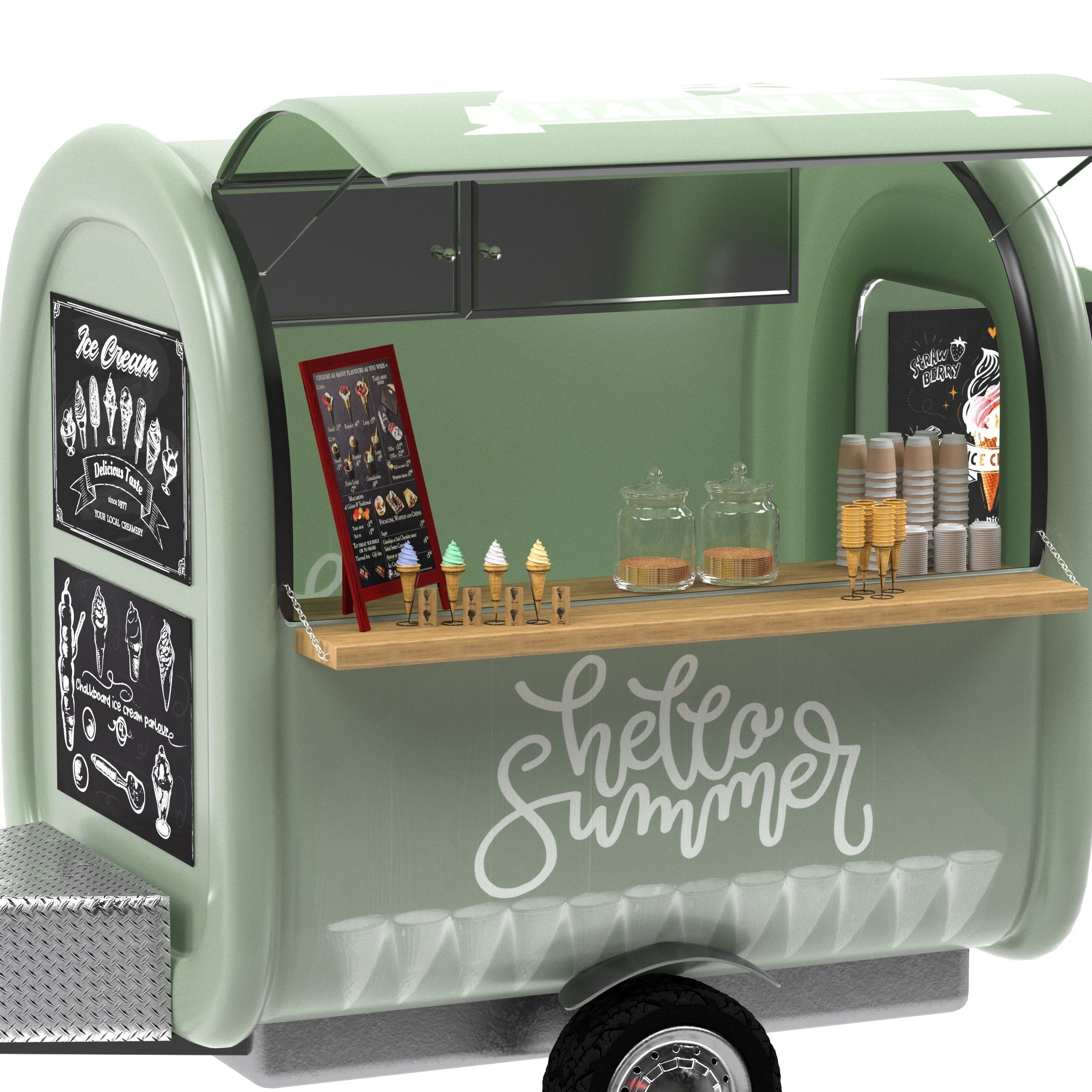 Ice cream truck 3D model_3