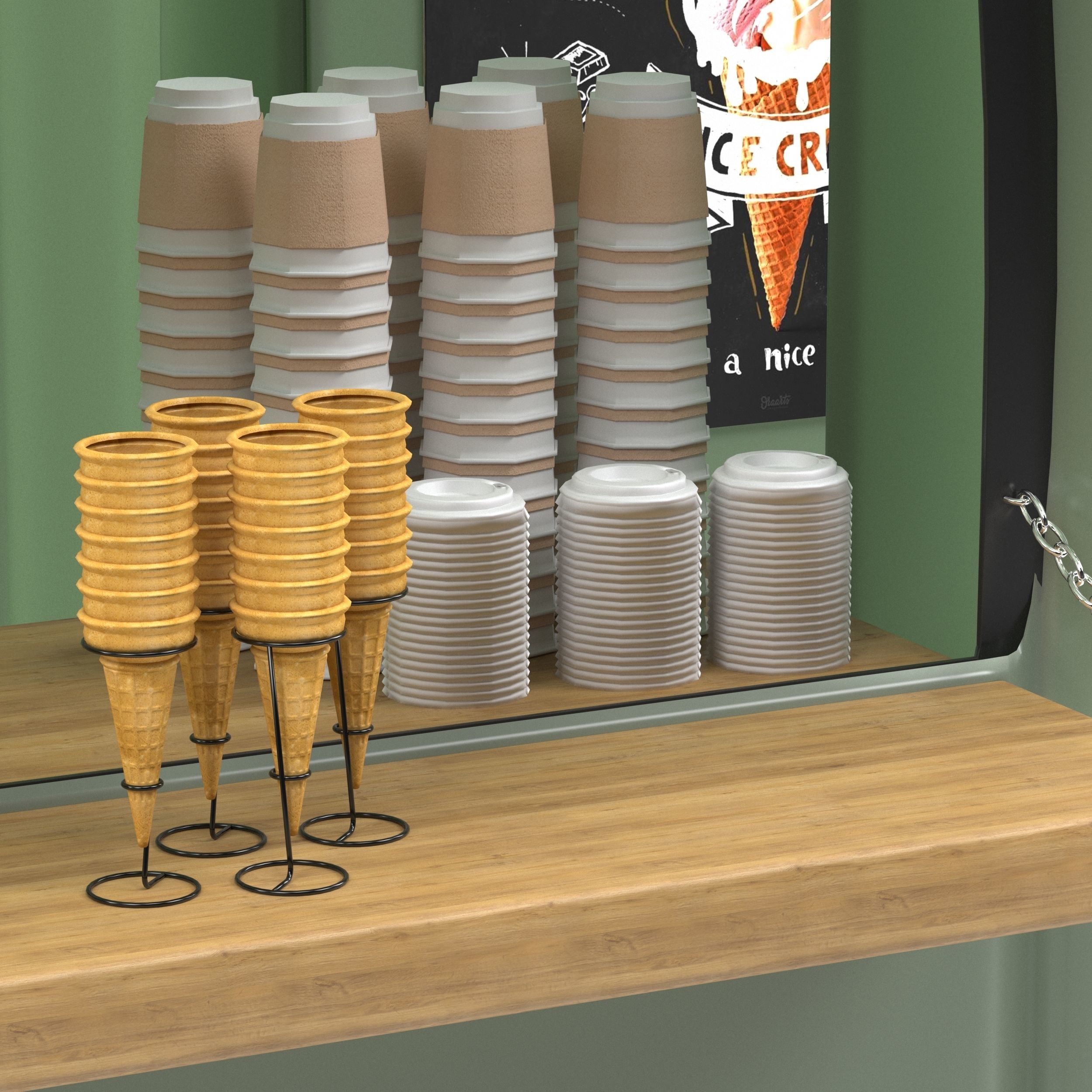 Ice cream truck 3D model_7