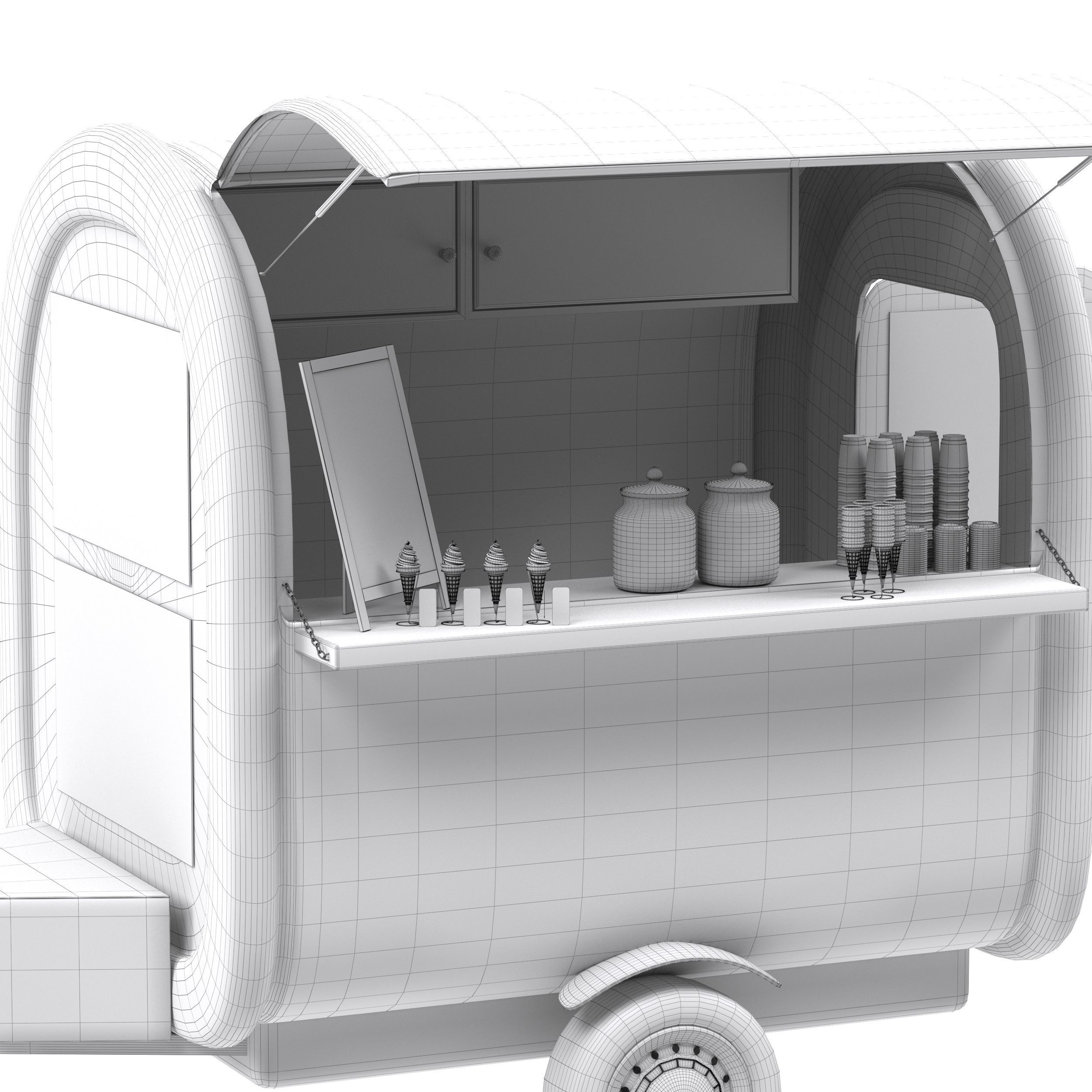 Ice cream truck 3D model_16