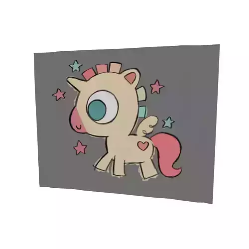 Unicorn drawing 3D model