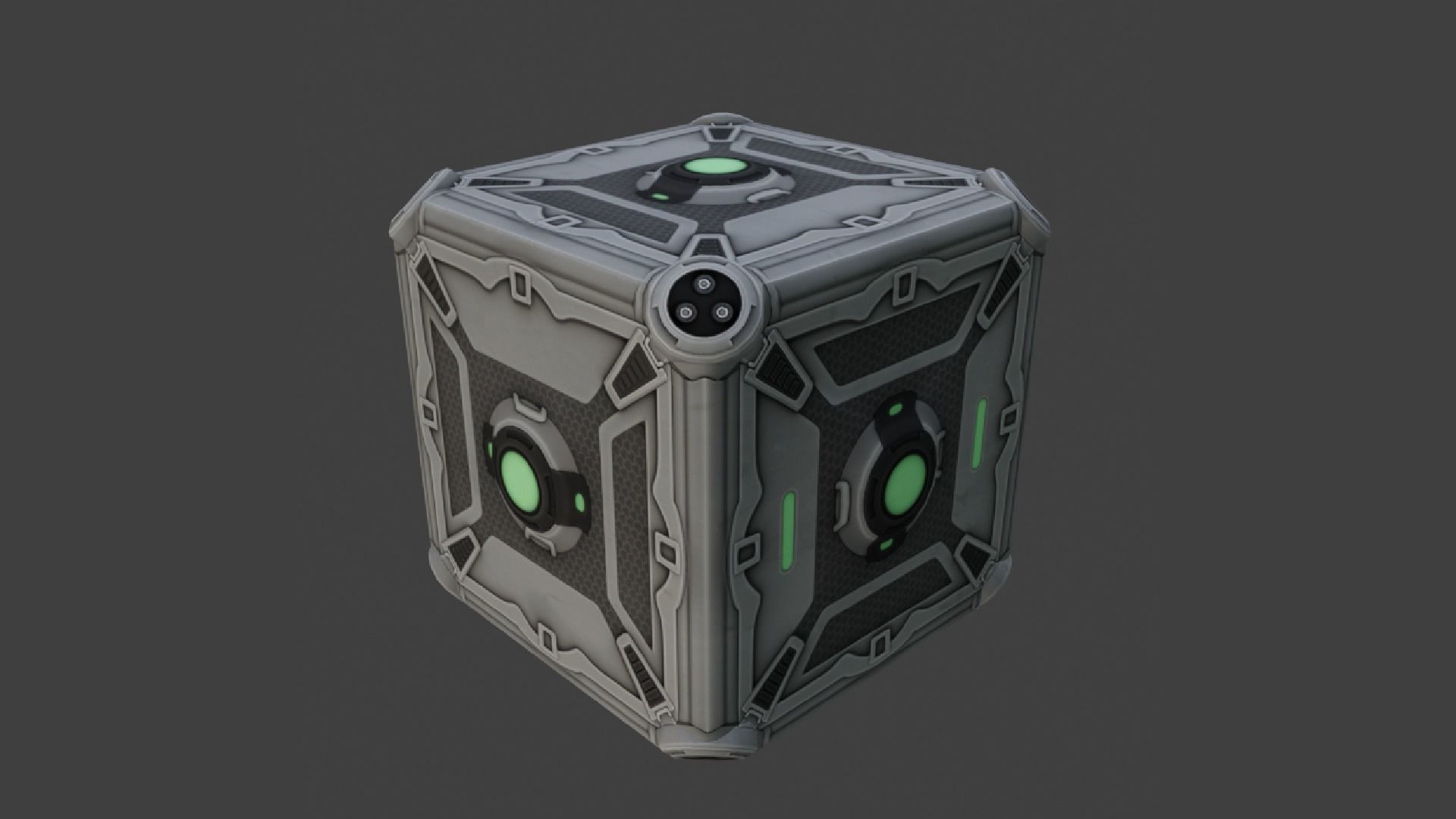 Cube shape ball rocket league 3D model_4