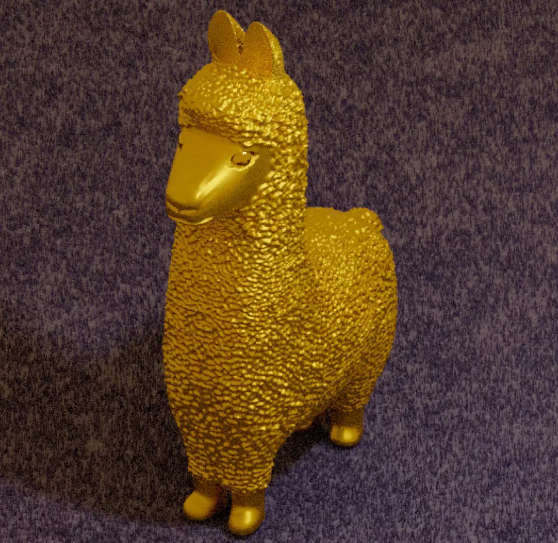 Alpaca gold figurine Free 3D print model_0