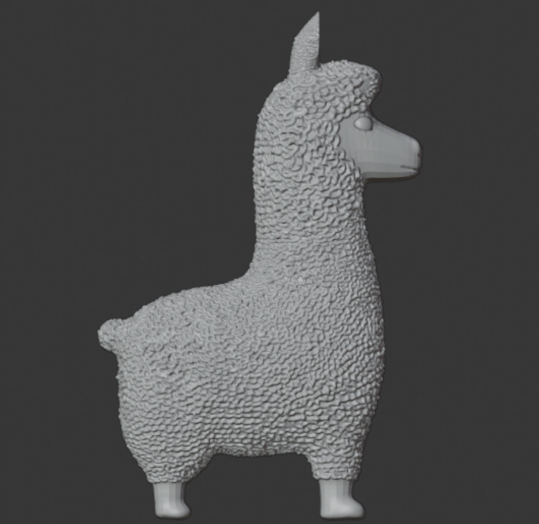 Alpaca gold figurine Free 3D print model_1